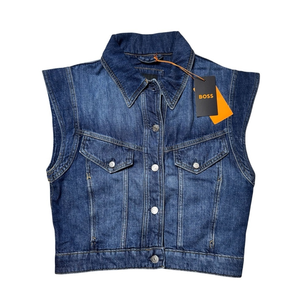 NWT BOSS Denim Vest Jacket size XS - Picture 7 of 14